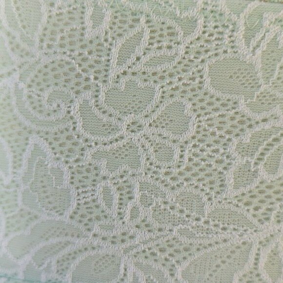 Cacique 1X 14/16  Bralette Light Green & White Floral Mesh & Lace Racerback - Picture 3 of 4